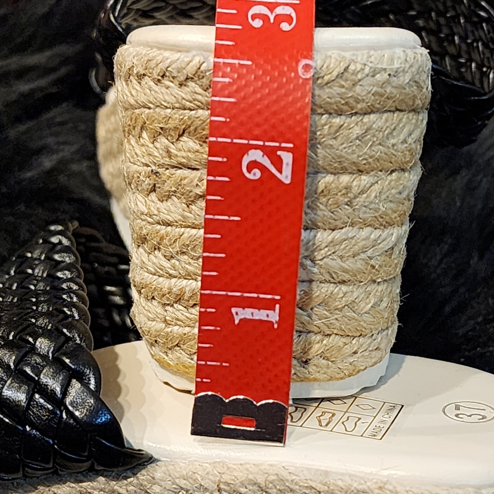 NEW Black Classic Wedge Slipon Sandals Women's Size 6.5 (37) - Picture 9 of 12